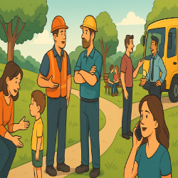 Illustration verschiedener Alltagsszenen: ein Paar spricht miteinander, eine Mutter redet mit ihrem Kind, zwei Bauarbeiter unterhalten sich, jemand telefoniert, ein Fahrgast diskutiert mit dem Busfahrer – als Sinnbild für Kommunikation in Beziehungen.
